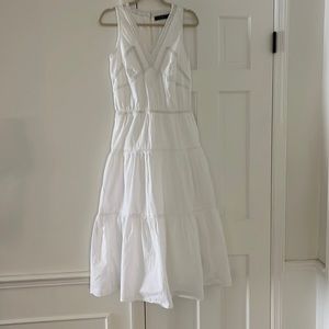 Ralph Lauren white lace accent maxi dress, size 4